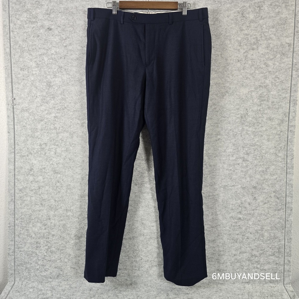 Brooks Brothers Regent Fit Navy Blue Wool Blend Dress Pants Mens 38x32 Stretch